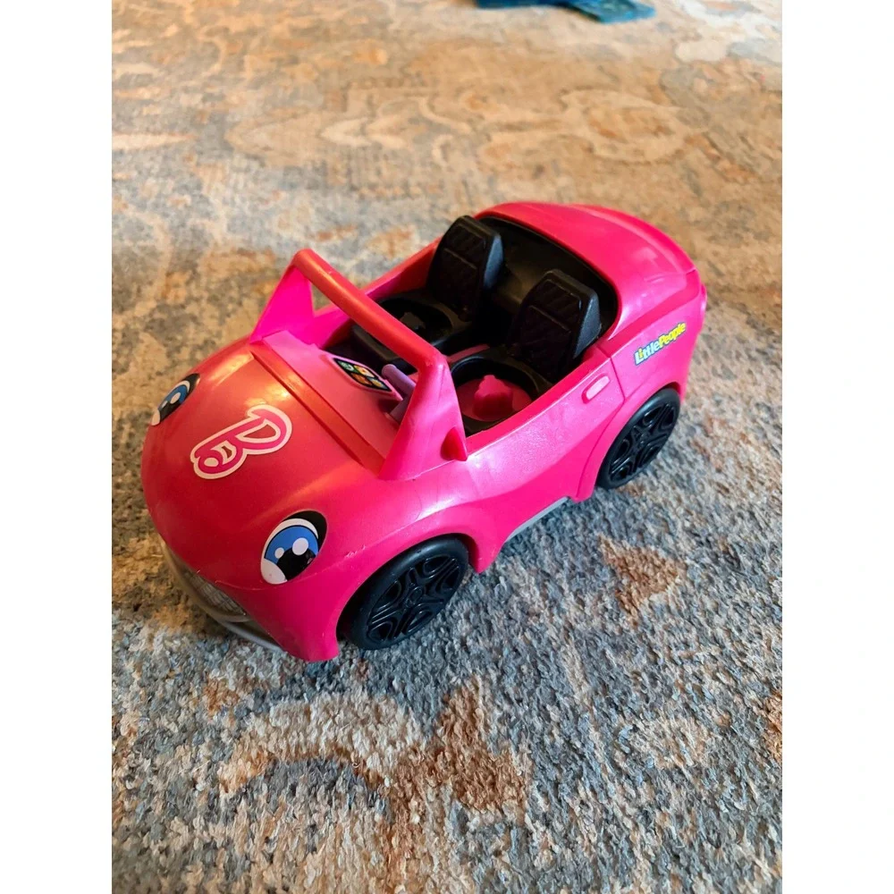 Fisher-Price Little People Barbie Pink Convertible Toddler Kids Toy Car w Sounds